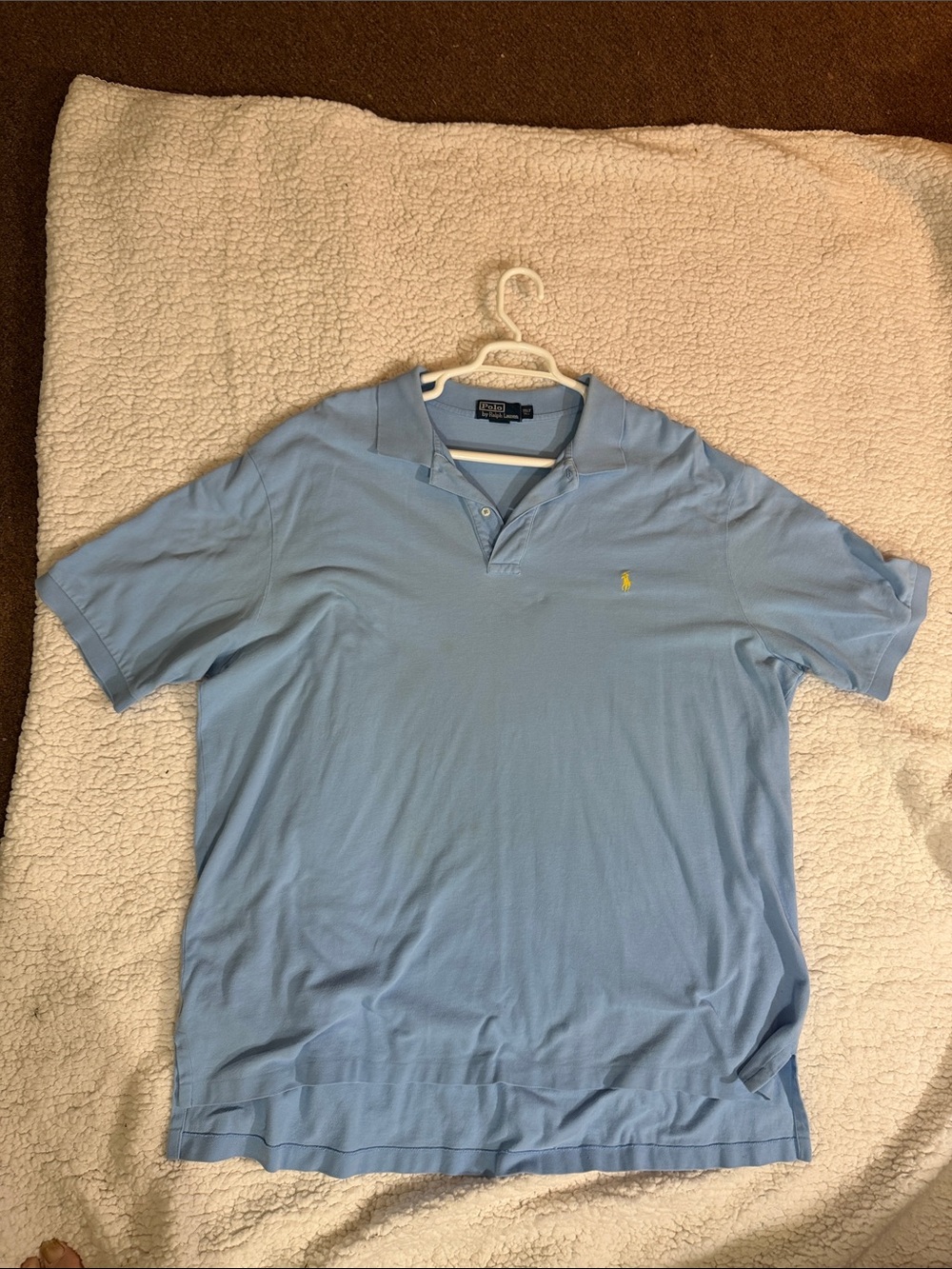 Polo by Ralph Lauren Light Blue Short Sleeve Polo with Yellow Pony